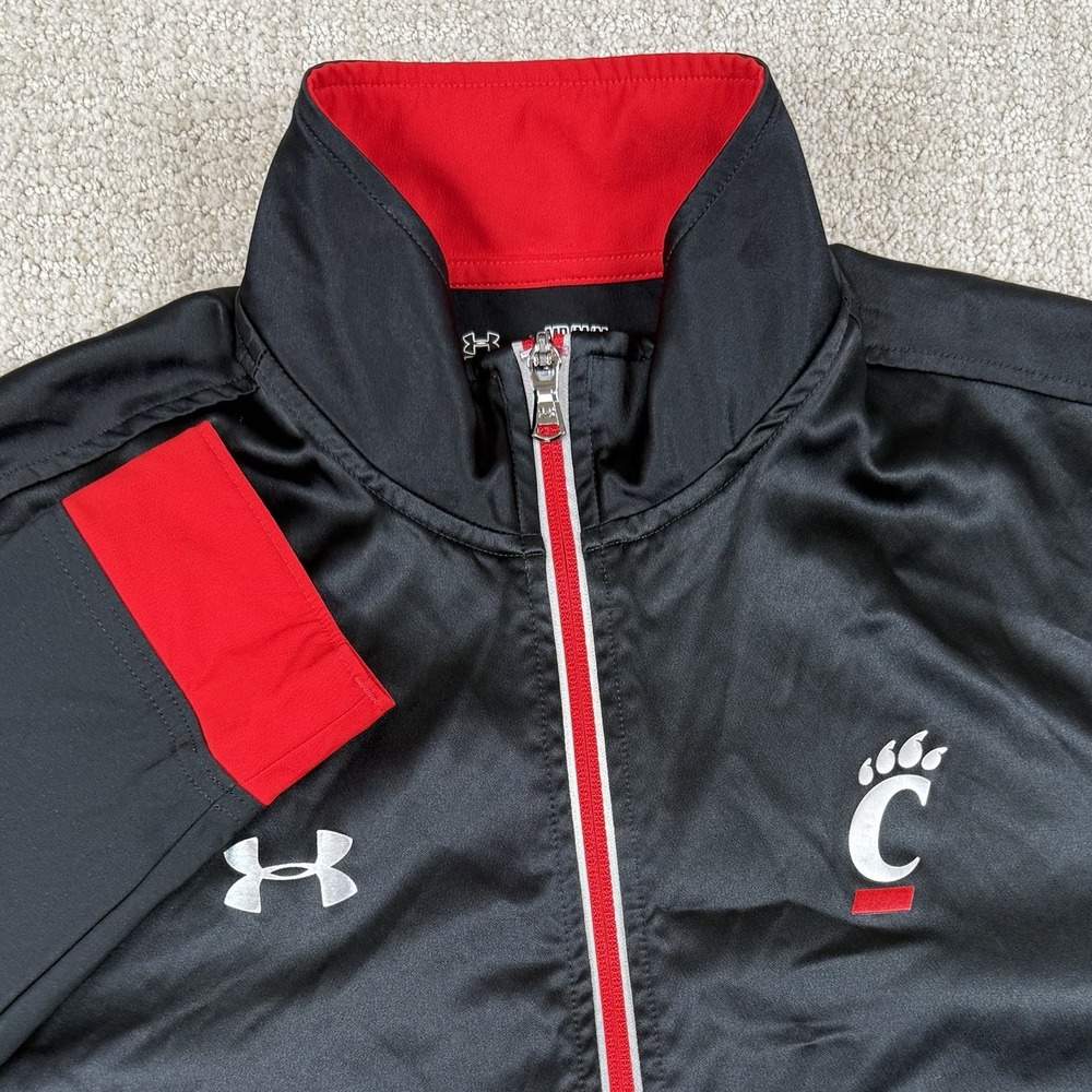 Under Armour Men's Medium Cincinnati Bearcats Black Full Zip Warmup Track Jacket